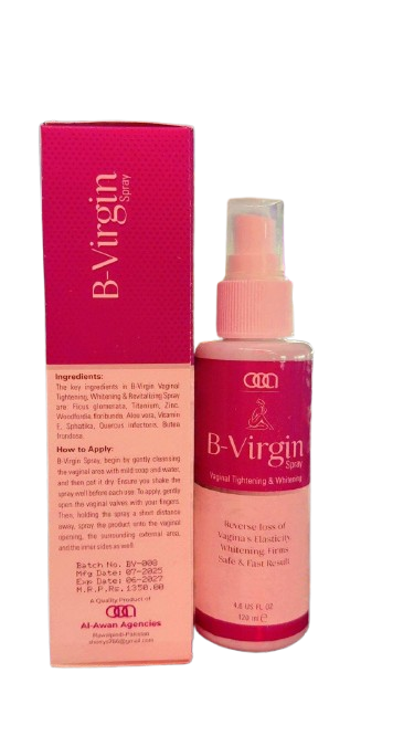 B-Virgin spray bottle and packaging on a white background