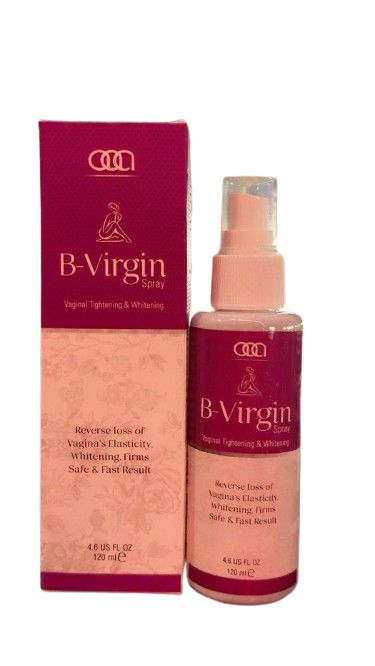 B-Virgin spray bottle and packaging on a white background