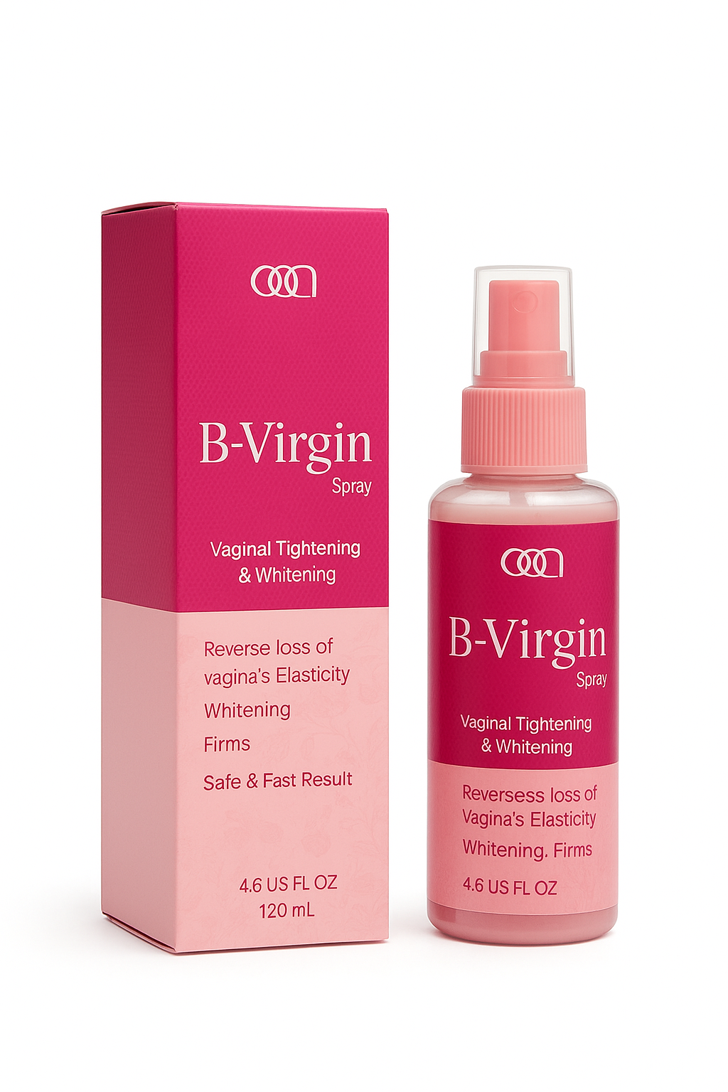 B-Virgin spray bottle and packaging on a white background