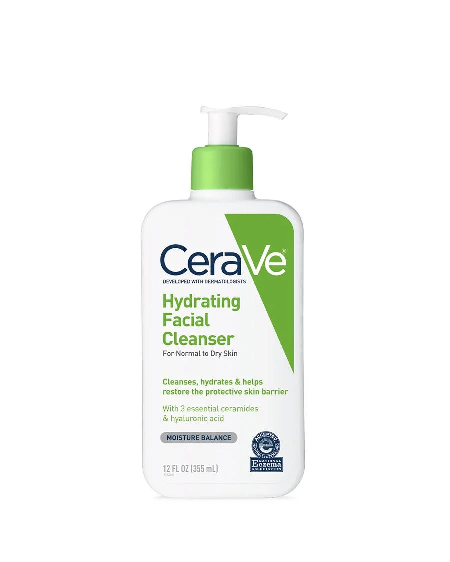 CeraVe Hydrating Facial Cleanser bottle on a white background